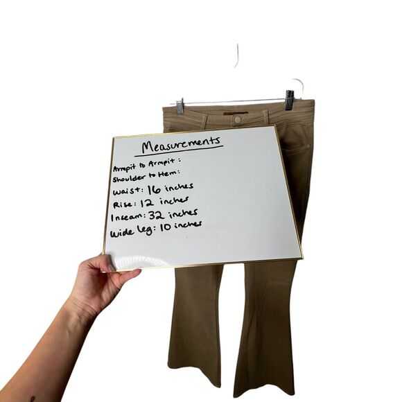 Judy Blue Garment Dyed Tummy Control Flare Jeans Sz 13/31 Khaki Tan Wide Leg - Picture 12 of 13